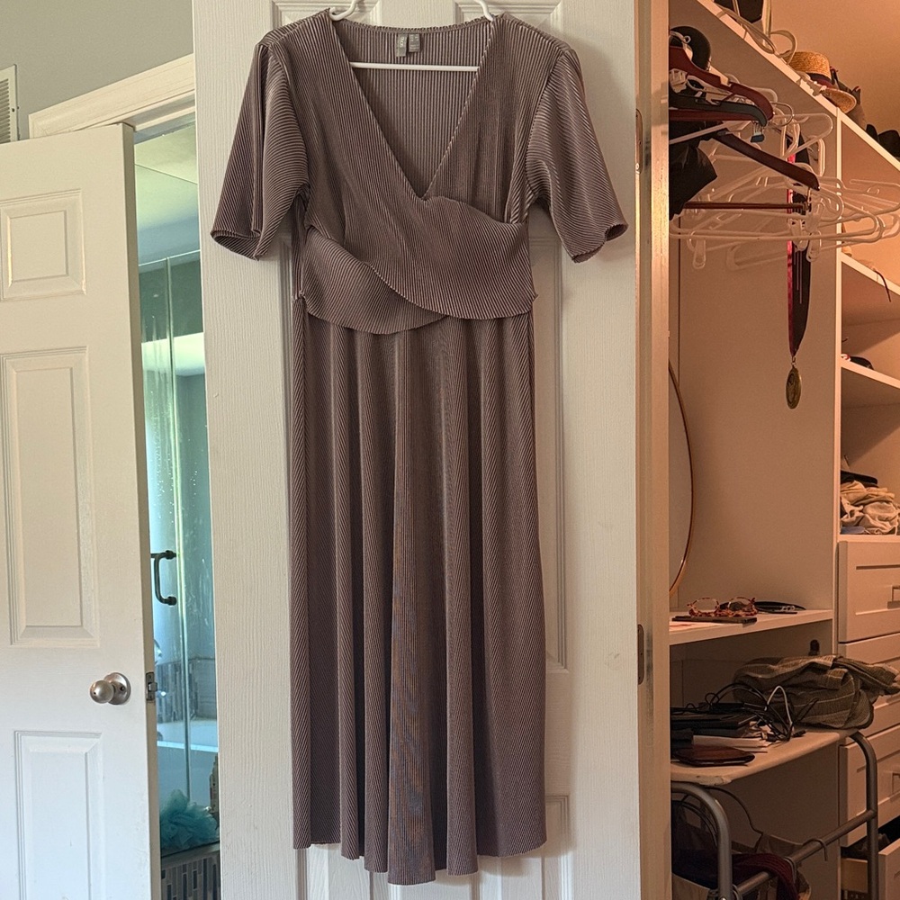 ASOS Mauve Midi Dress with V-Neck